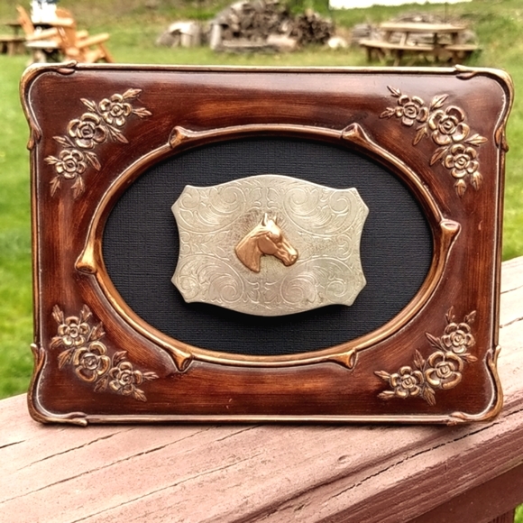 Artisan Other - Horse wall art decor vintage framed original art!